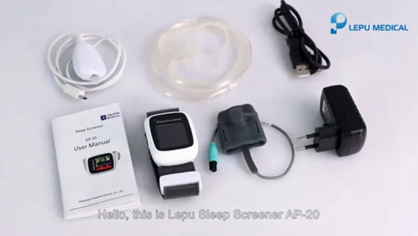 Lepu AP-20 Апноэ сна Носимый цифровой пульсоксиметр на запястье с подключением Bluetooth
